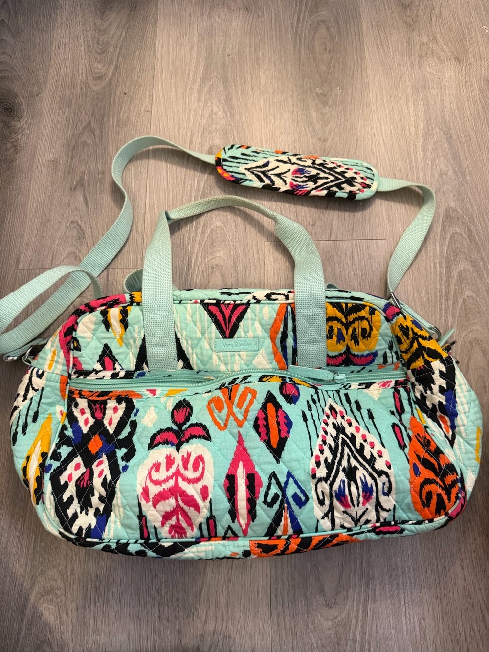 Vera Bradley Mint Ikat Quilted Travel Duffel